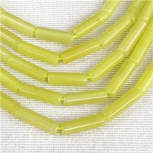 Lemon Jade Beads Tube, approx 4x13mm