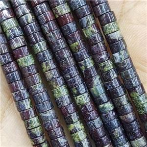 Dragon BloodStone Heishi Beads, approx 2x4mm