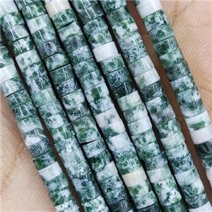 Green Tree Agate Heishi Beads Dendridic, approx 2x4mm