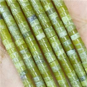 Lemon Jade Heishi Beads, approx 2x4mm