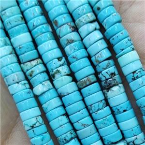 Blue Magnesite Turquoise Heishi Beads, approx 3x6mm