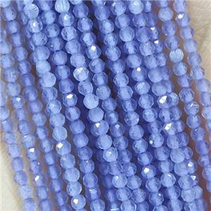 Lavender Cat Eye Glass Beads Faceted Round, approx 2mm dia