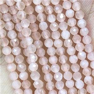 Peach Cat Eye Glass Beads Faceted Round, approx 3mm dia