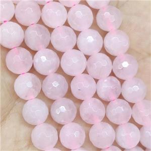 Pink Rose Quartz Beads Faceted Round, approx 6mm dia