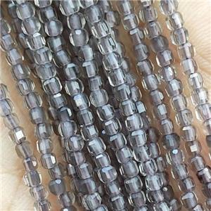 Smoky Quartz Beads Faceted Cube, approx 2.5mm