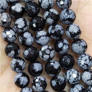 Snowflake Jasper Beads Faceted Round, approx 8mm dia