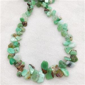 Green Australian Chrysoprase Beads Graduated Freeform TopDrilled, approx 6-22mm