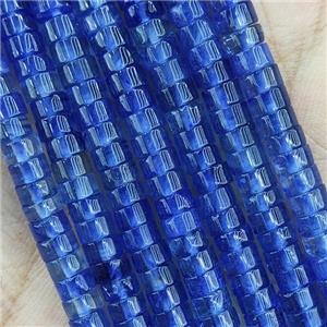 Blue Crystal Quartz Heishi Beads Dye, approx 4mm