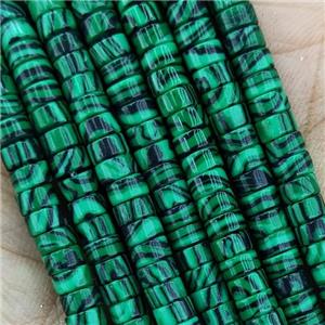 Synthetic Malachite Heishi Beads Green, approx 4mm