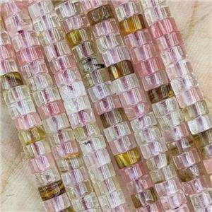 Synthetic Watermelon Quartz Heishi Beads, approx 4mm