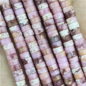 Pink Dye Imperial Jasper Heishi Beads, approx 4mm