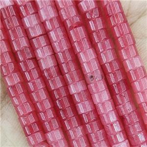 Red Dye Jade Heishi Beads, approx 4mm