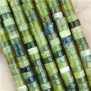 Green Jade Heishi Beads, approx 4mm