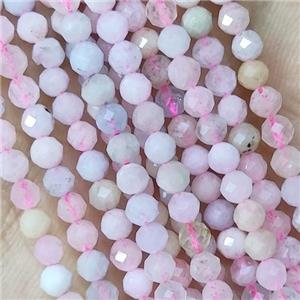 Pink Morganite Beads Tiny Faceted Round, approx 3mm dia