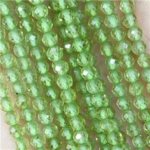 Natural Peridot Beads Green Faceted Round, approx 3mm dia