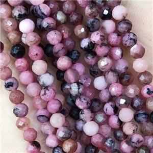 Pink Rhodonite Beads Faceted Round, approx 4mm dia