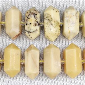 Yellow Jade Bullet Beads, approx 12-30mm