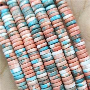 Rainforest Stone Heishi Beads Peach, approx 4mm