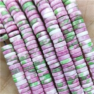 Rainforest Stone Heishi Beads Pink, approx 4mm