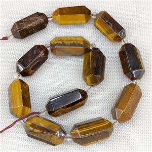 Yellow Tiger Eye Beads Energy Prism, approx 13-27mm, 12pcs per st