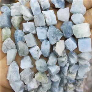 Blue Aquamarine Nugget Beads Freeform Rough, approx 10-18mm