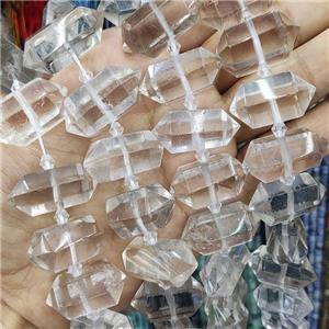 Clear Quartz Bullet Beads Prism, approx 12-30mm