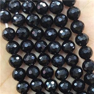 Black Onyx Agate Beads Faceted Round, approx 6mm dia