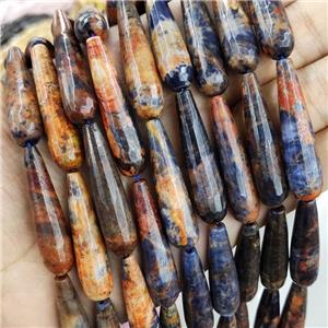 Orange Sodalite Beads Faceted Teardrop, approx 10x30mm, 13pcs per st