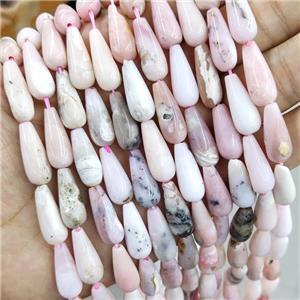 Pink Opal Beads Smooth Teardrop, approx 8x20mm, 19pcs per st