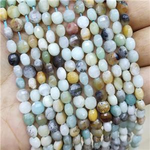 Chinese Amazonite Beads Faceted Coin Multicolor, approx 6mm