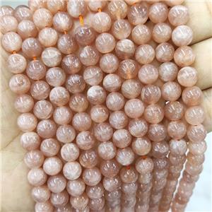 Gold Sunstone Beads Peach Smooth Round, approx 10mm