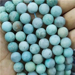 Green Amazonite Beads Matte Round, approx 12mm dia