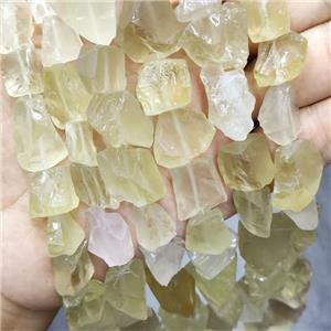 Natural Lemon Quartz Nugget Beads Freeform, approx 12-18mm