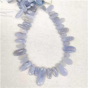 Blue Lace Agate Oval Beads Graduated Topdrilled, approx 10-40mm