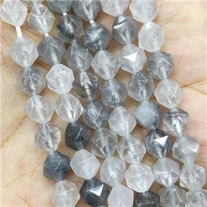 Gray Cloudy Quartz Beads Starcut Round, approx 5-6mm