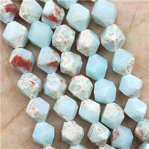 Synthetic Snakeskin Jasper Beads Blue Starcut Round, approx 9-10mm