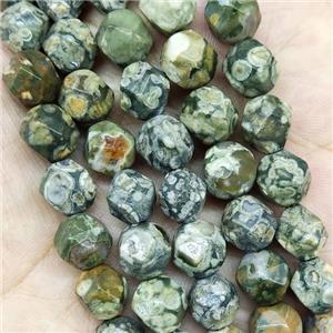 Green Rhyolite Beads Cut Round, approx 7-8mm