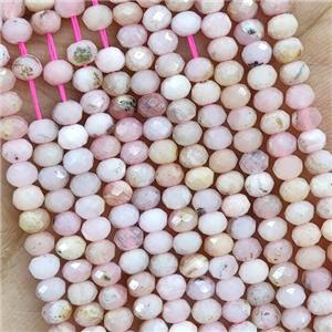 Natural Pink Opal Beads Faceted Rondelle, approx 4mm