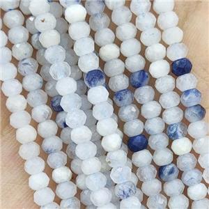 Blue Rutilated Quartz Beads Faceted Rondelle, approx 4mm