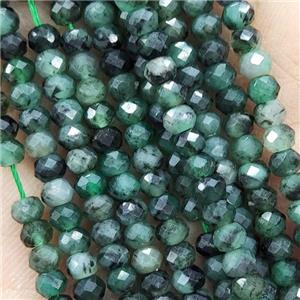 Natural Emerald Beads Tiny Green Faceted Rondelle, approx 4mm