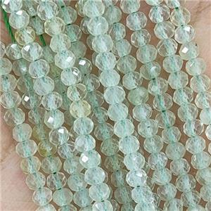 Green Prehnite Beads Faceted Rondelle, approx 4mm