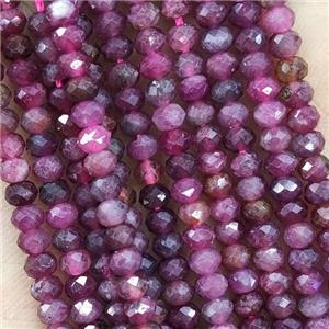 Pink Tourmaline Beads Faceted Rondelle Tiny, approx 4mm