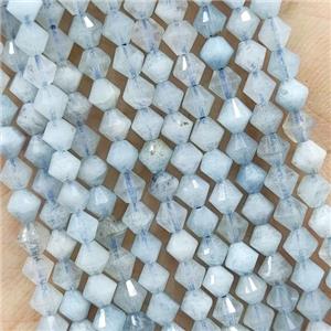 Natural Aquamarine Beads Blue Bicone, approx 4mm