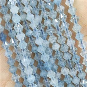 Natural Aquamarine Beads Blue A-Grade Bicone, approx 4mm