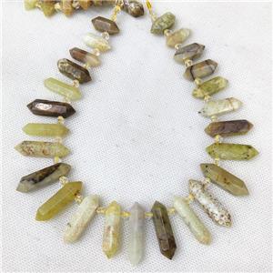 Natural Yellow Opal Bullet Beads Topdrilled Graduated, approx 9-38mm