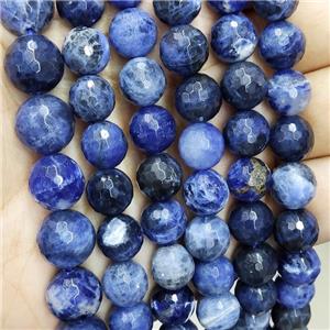 Natural Blue Sodalite Beads Faceted Round, approx 10mm dia