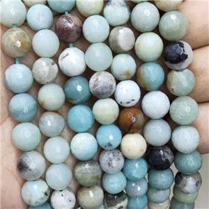 Amazonite Beads Multicolor Faceted Round, approx 10mm dia