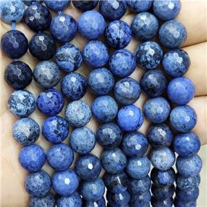 Natural Blue Dumortierite Beads Faceted Round, approx 6mm dia