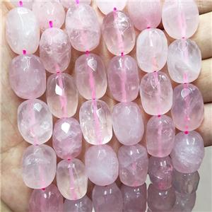 Natural Pink Rose Quartz Nugget Beads Freeform Faceted, approx 12-16mm