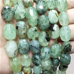 Natural Green Prehnite Nugget Beads Freeform Faceted, approx 12-16mm